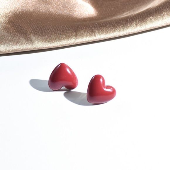 Love Actually Heart Shaped Acrylic Earrings - Picture 2 of 4